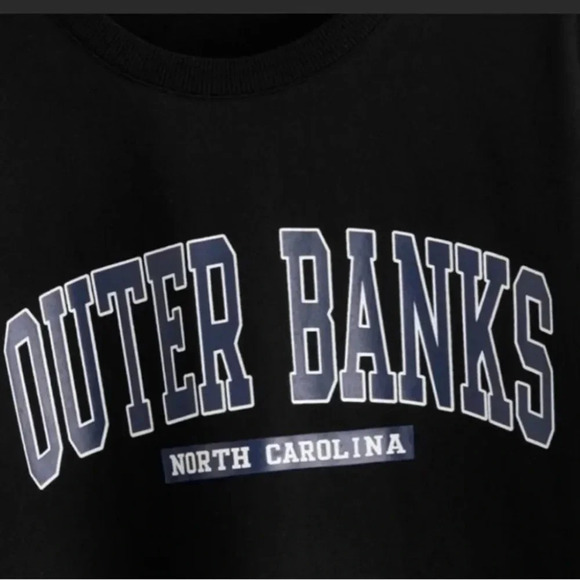 OUTER BANKS NEW WOMENS MENS BLACK TOP SHIRT FALL TOPS WINTER SUMMER SIZE S - Picture 2 of 4